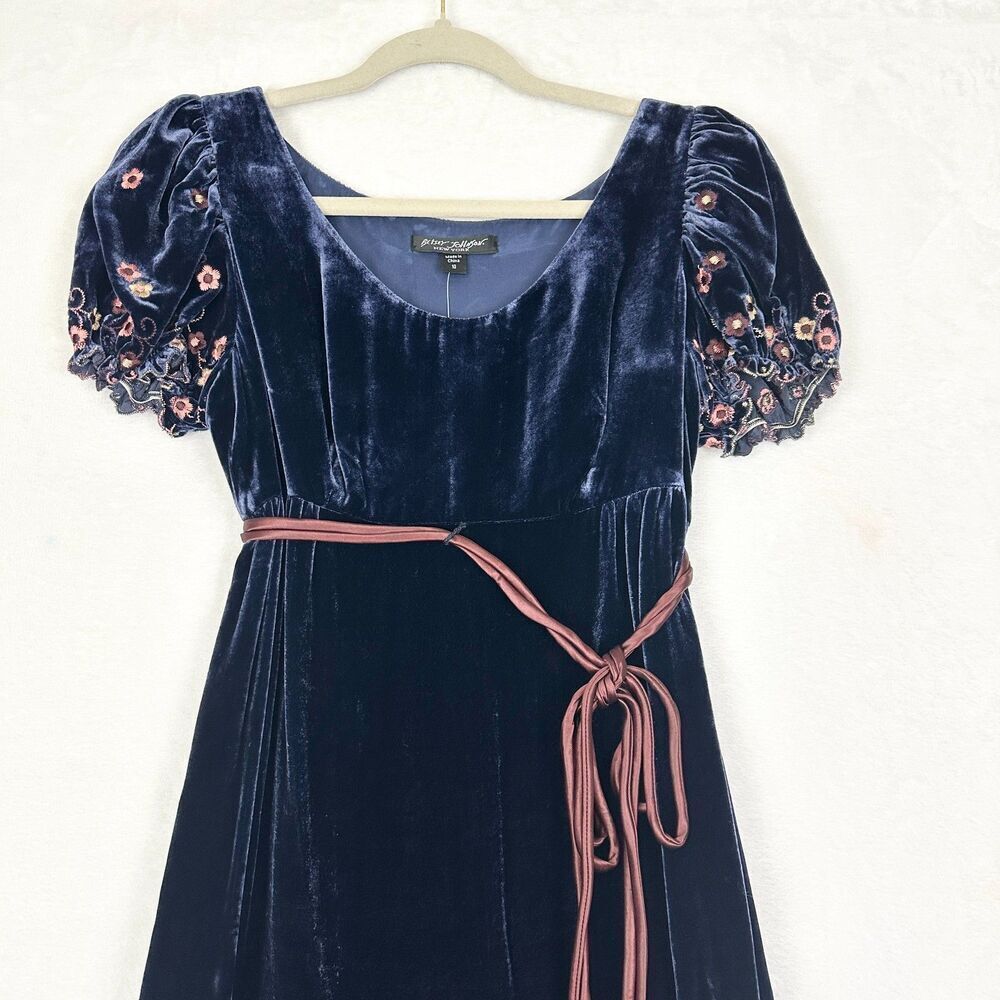 Betsey Johnson New York Vintage Y2K Velvet Mini Dress Size 10 NWT Milkmaid - Picture 3 of 8